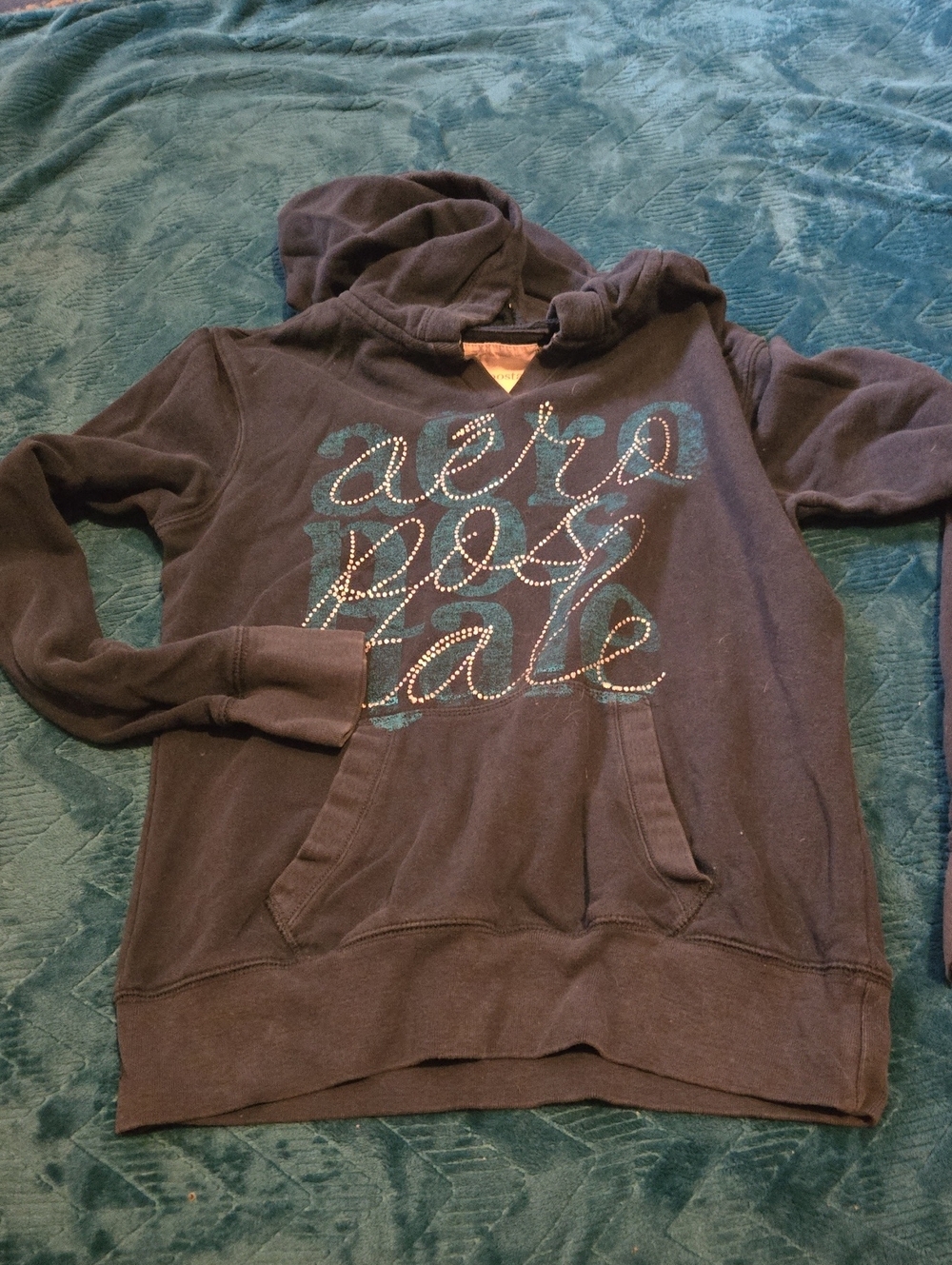 3/$20 Aeropostale Womans Navy Blue Hoodie Sweatshirt